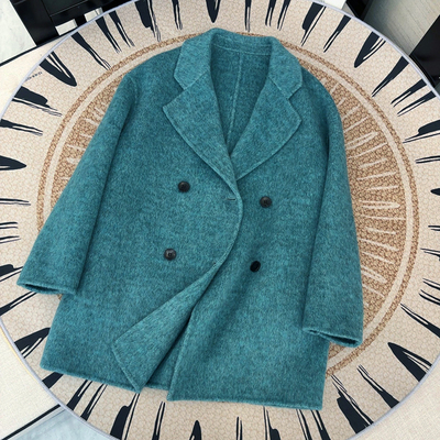 小个子时尚高级感西装领羊毛外套