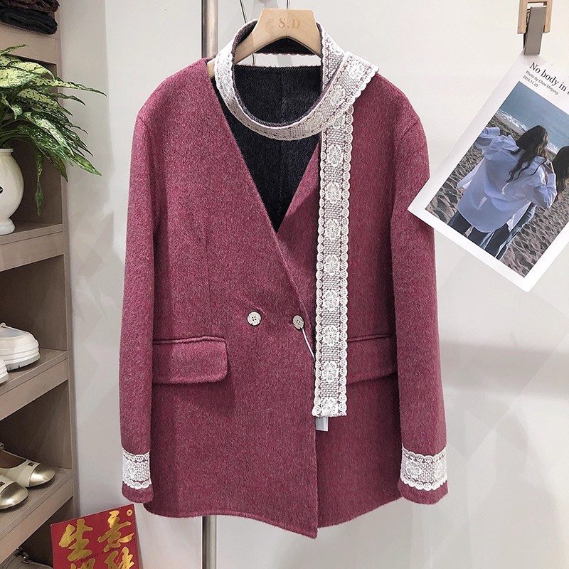 轻奢女大衣秋冬款双面羊毛呢外套