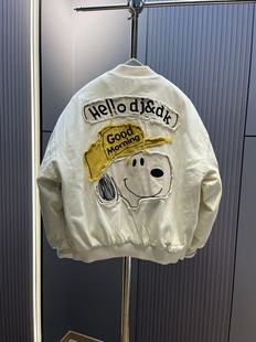 潮牌上衣 棉服情侣夹克男女同款 棒球服棉衣外套男贴布宽松短款 男士