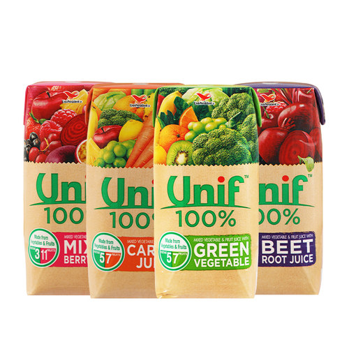 清仓特价泰国进口Unif100%多种蔬菜胡萝卜果蔬汁饮料200ml组合装