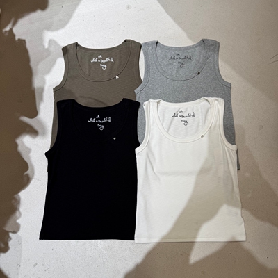 欧洲站2026早春新款简约U领修身显瘦螺纹棉背心女内搭外穿上衣潮