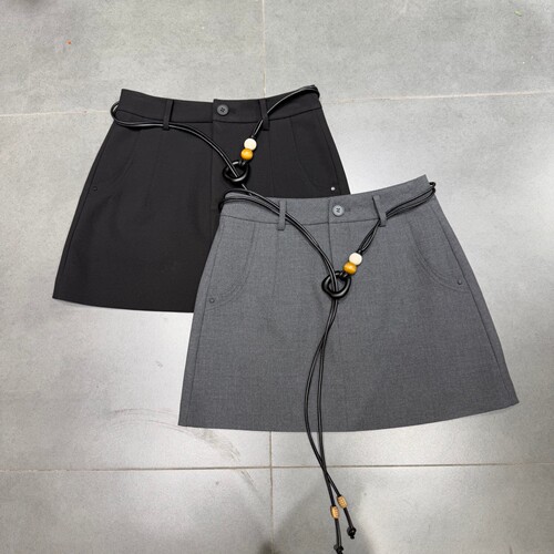 欧洲站2026春季新款设计感系带高腰显瘦A字西装短裙百搭半身裙女