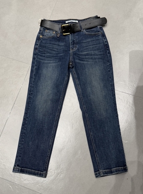 WEISU唯速2025秋季新款高腰显瘦百搭小直筒九分烟管牛仔裤女52685