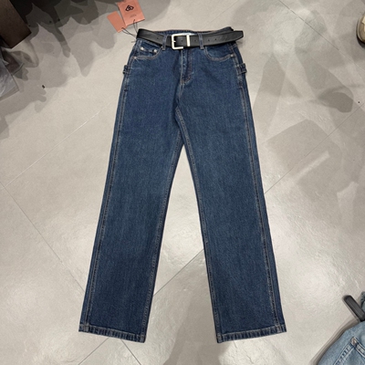 WEISU唯速2026春季新款韩国蓝高腰显瘦窄窄裤直筒牛仔裤女 52949