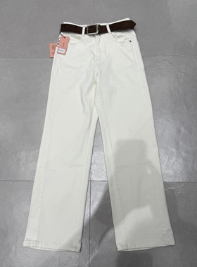 WEISU唯速2025秋冬新款高腰显瘦加绒窄版直筒牛仔裤女休闲裤52785