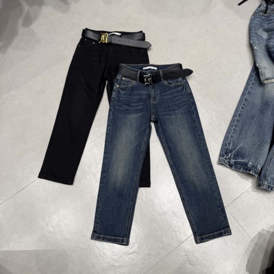 WEISU唯速2025早秋新款四面弹烟管牛仔裤女百搭小直筒九分裤52674