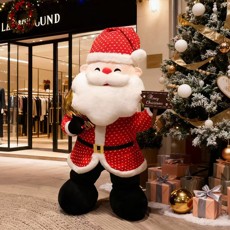 圣诞老人摆件大号毛绒玩具