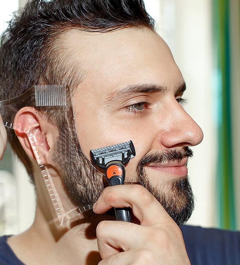 胡须胡子造型模具模板造型器欧美修剪器个人工具黑色成型男士板框