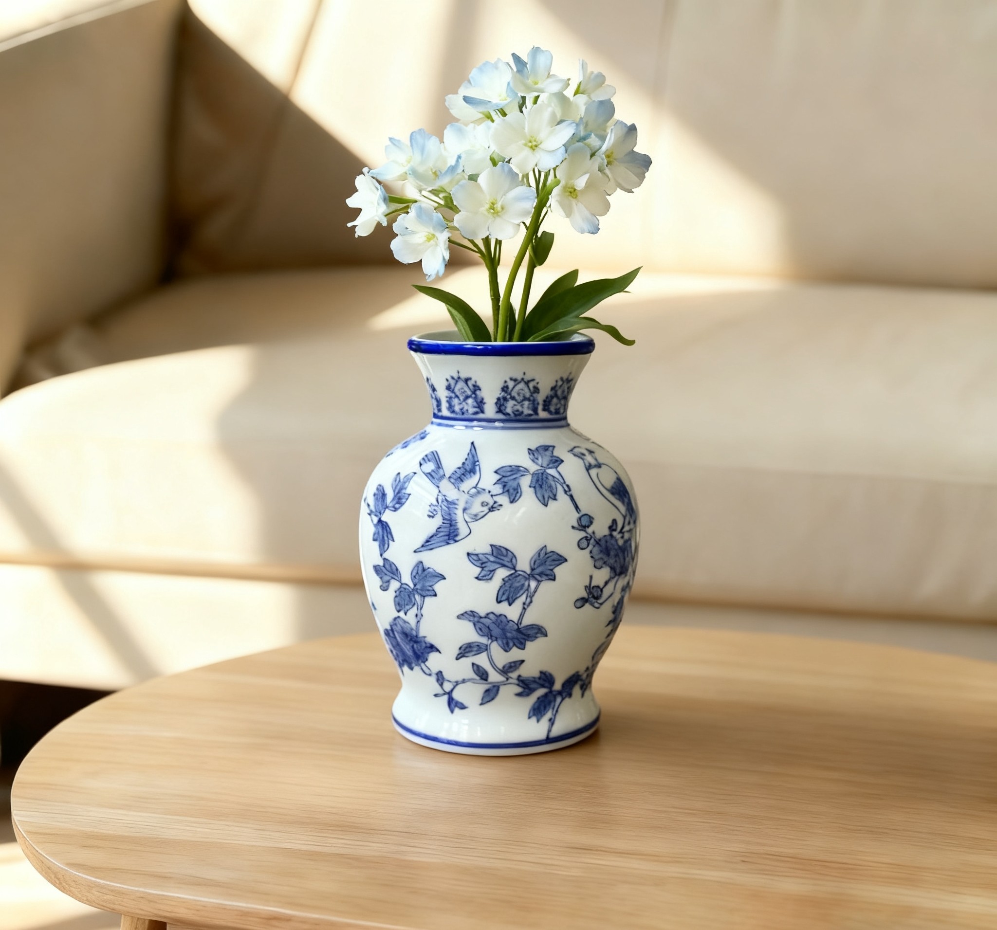 北欧小温室景德镇陶瓷花瓶摆件玄关客厅餐桌插花瓷瓶中国风