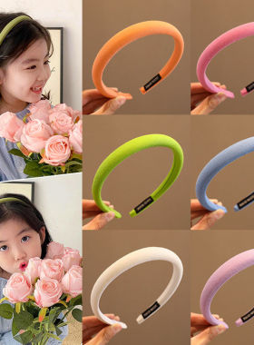 韩国新款儿童发箍刘亦菲同款绿色头箍发卡女童高颜值发捆宝宝头饰