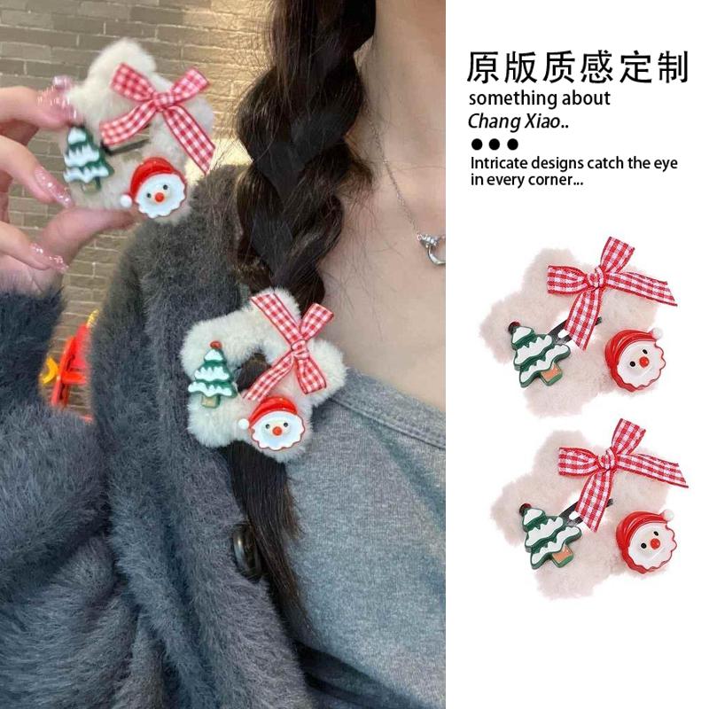 新款圣诞节毛绒五角星发夹