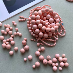 天然收藏级粉贝贝珍珠单颗圆珠老形佛珠108颗diy配饰多宝隔珠手串