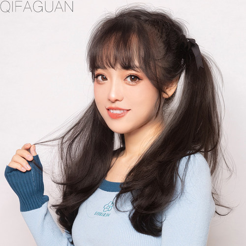 超轻双马尾假发女长卷发绑带式jk可爱萝莉仿真发自然逼真大波浪 - 封面
