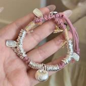 小胖福纯银手链盘缠绳实心女款 999足银手串送女友闺蜜新中式 礼物