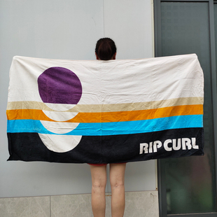 2025新款rip curl原单潮牌时尚纯棉割绒浴巾吸水潮流沙滩大毛巾