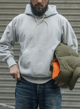 恶犬BRONSON REVERSE WEAVE横纹编织套头连帽衫 重磅纯棉毛圈卫衣