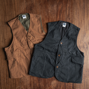 NON 多口袋机能背心 STOCK重磅帆布半月魔术口袋狩猎马甲户外工装