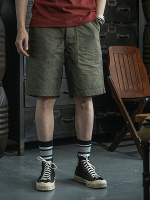 短裤宽松复古硬挺纯棉工装短裤