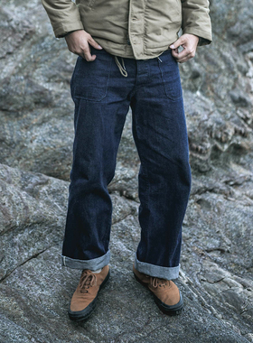 恶犬BRONSON复刻1917初代Dungaree甲板工作裤 男士赤耳原色牛仔裤