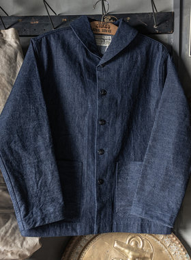 平纹丹宁赤耳USN甲板工装服夹克