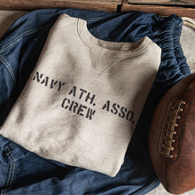 恶犬BRONSON燕麦色花灰圆领长袖重磅卫衣NAVY体育协会套头运动衫