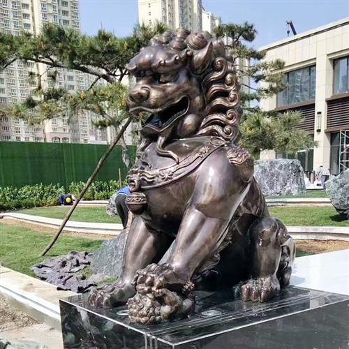 铸铜雕塑厂家户外门口落地铜雕艺术景观摆件锻铜狮子雕塑定制铜像