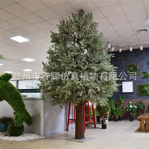 河南仿真雪松树雪松枝户外装饰仿真圣诞树各种植绒雪松枝