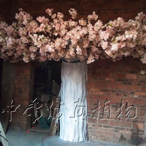 仿真樱花树浅粉色人造包柱子樱花榕树室内大厅装饰美化树