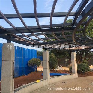 钢结构铁艺长廊不锈钢玻璃艺术廊架铝凉亭屏风格 栅厂家加工安装