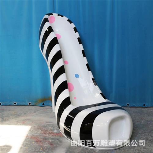 玻璃钢高跟鞋雕塑商场美陈装饰摆件