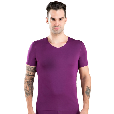 莫代尔半袖v领本命年大红内衣