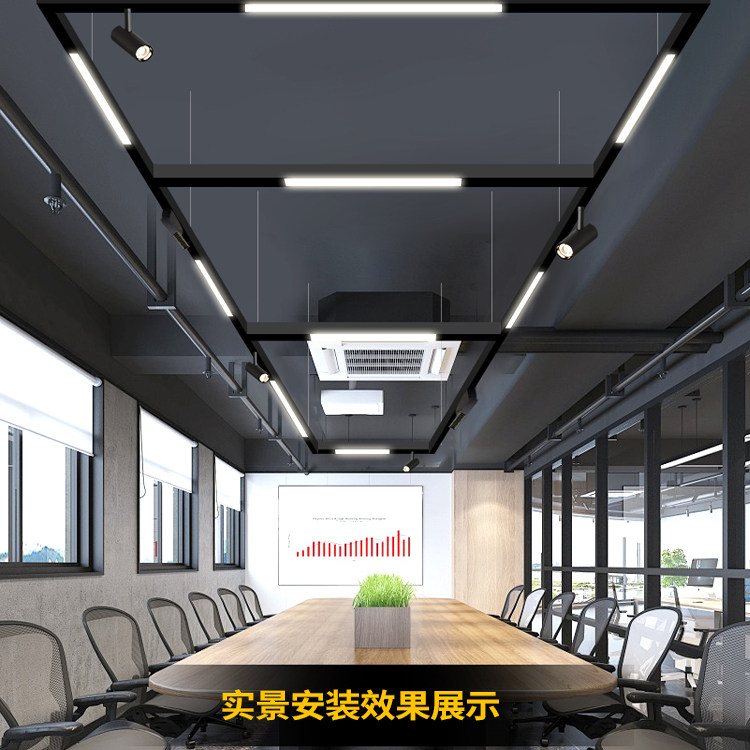 吊装磁吸轨道灯明装极简一字长方形展厅咖啡厅办公室吧台餐厅灯