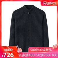 Áo len nam nửa cổ có khóa kéo cashmere mùa thu và mùa đông mới áo khoác dày giản dị bơm áo len thanh niên - Áo len Cashmere áo oversize nam