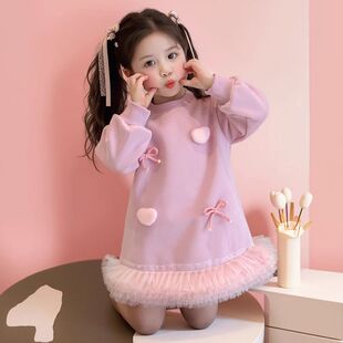 女童秋冬裙子春装2026年新款儿童洋气韩系春连衣裙秋冬卫衣裙女孩