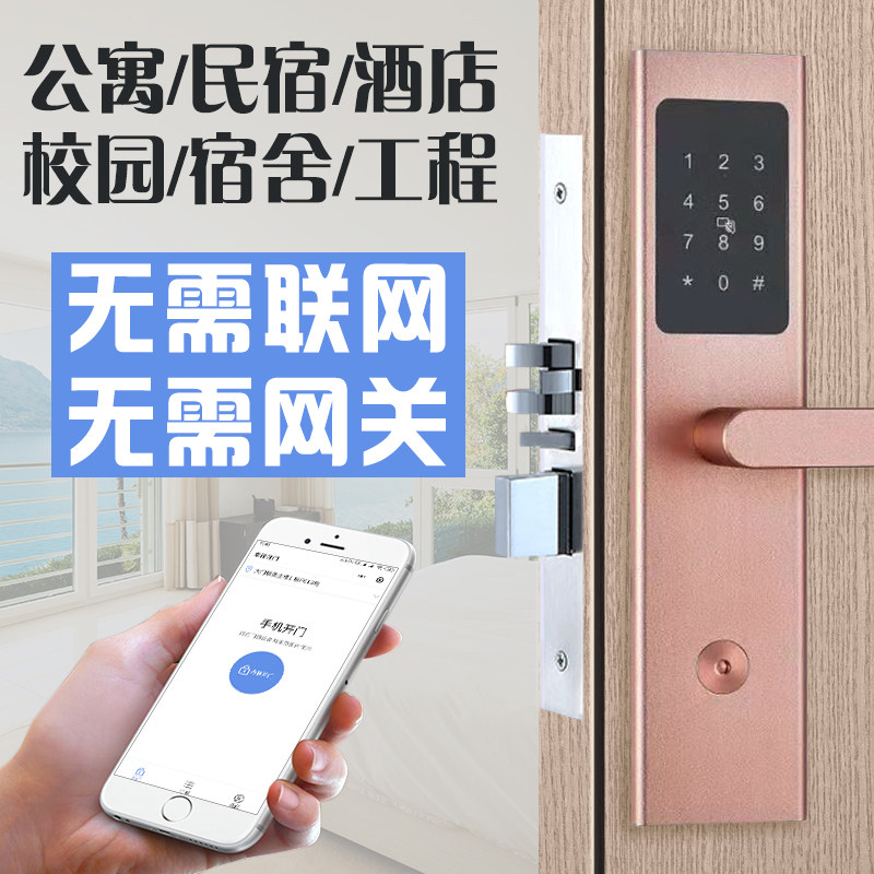 智能锁_蓝牙公寓锁_酒店日租出租房防盗手机远程动态密码刷卡门锁