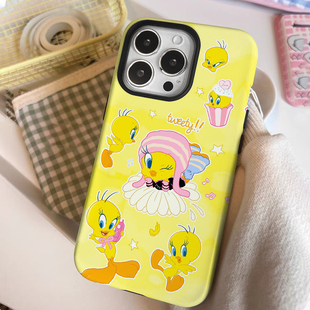 趣味鸭子崔弟iPhone15二合一菲林适用16plus创意可爱苹果12/13翠儿14promax小众女款iphonex防摔保护xr手机壳