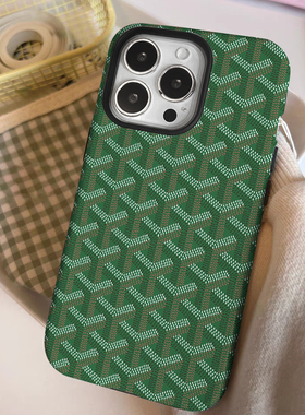 戈雅狗牙绿色iPhone16二合一菲林适用14plus男女款苹果12/13奢华大牌15promax不撞款iphonex防摔保护xr手机壳