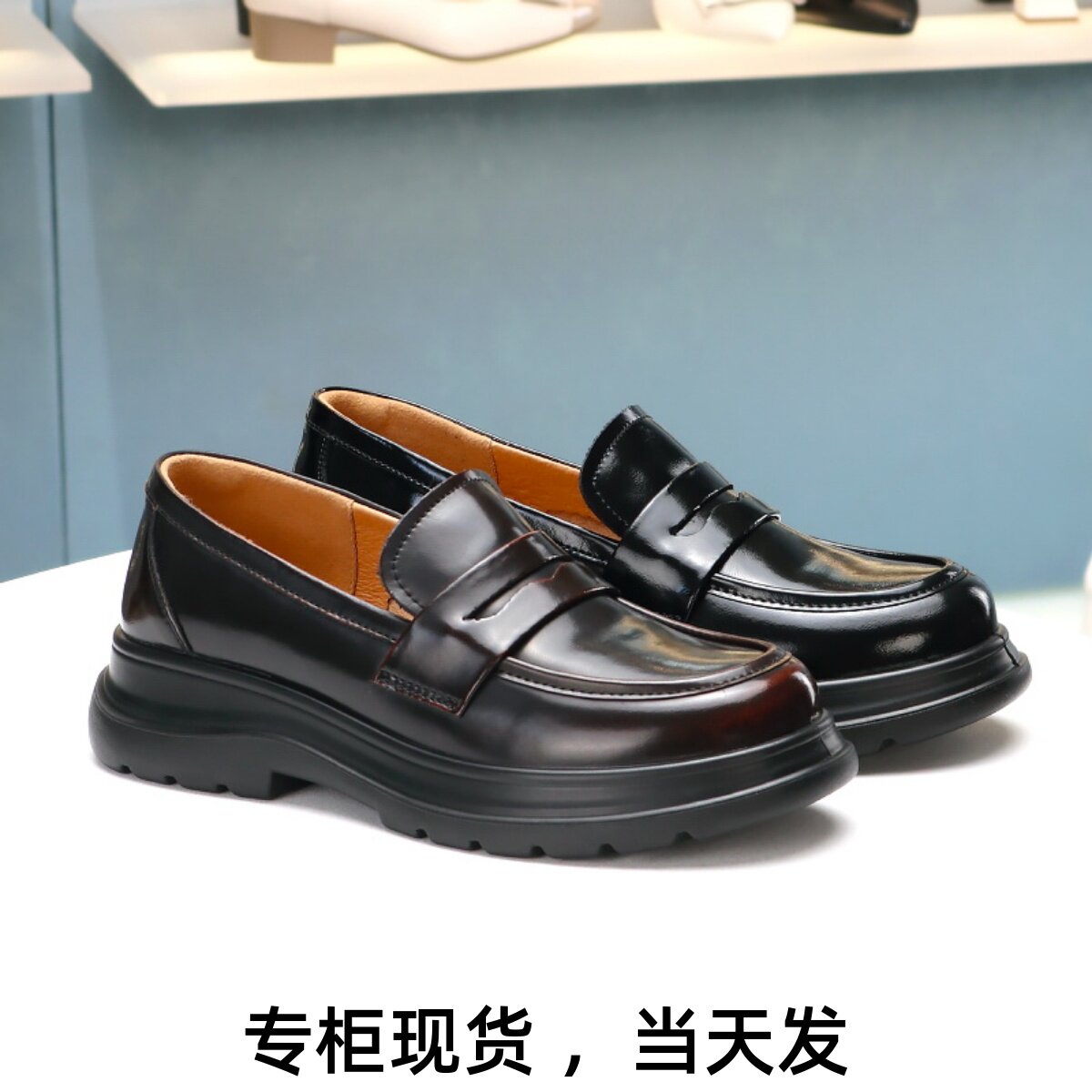 康莉真皮乐福鞋通勤小皮鞋单鞋