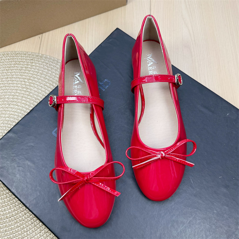 复古圆头蝴蝶结一字带玛丽珍单鞋