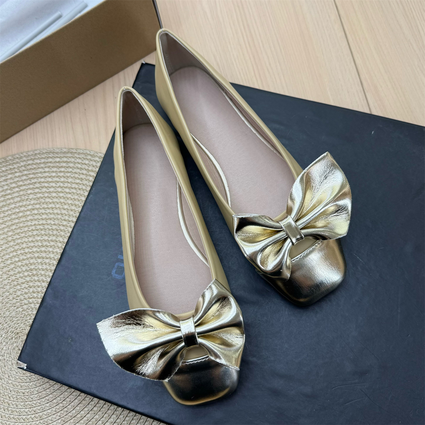 温柔仙女风浅口法式单鞋豆豆鞋子