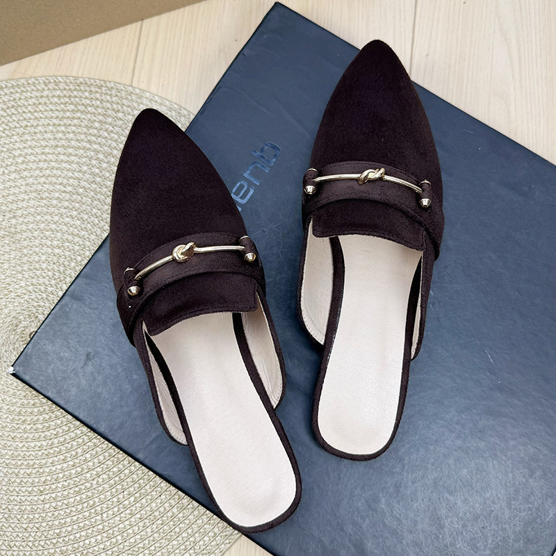 2026年夏季新款尖头凉半拖女网红包头外穿懒人时尚休闲平底穆勒鞋,女鞋,穆勒鞋,淘宝优惠券,粉丝福利购,淘宝优惠卷