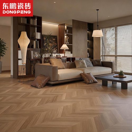 东鹏瓷砖木纹砖仿古砖中古风瓷砖复古地板砖地砖750x1500鱼骨纹木