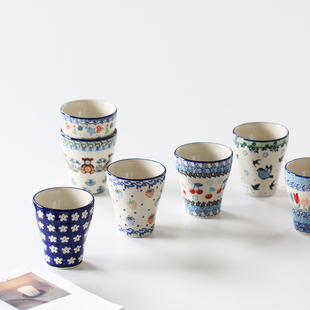 MY家 - 波兰陶瓷 手绘 typD19 日式精巧腰身手握茶杯酒杯咖啡杯