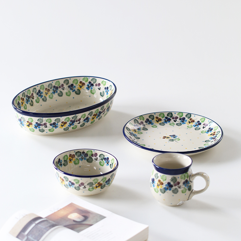 波兰陶瓷2340X缤纷三色堇餐具