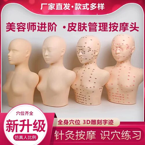 美容院手法练习模特按摩练手专用头模模具皮肤管理洗脸假人头模型 - 封面