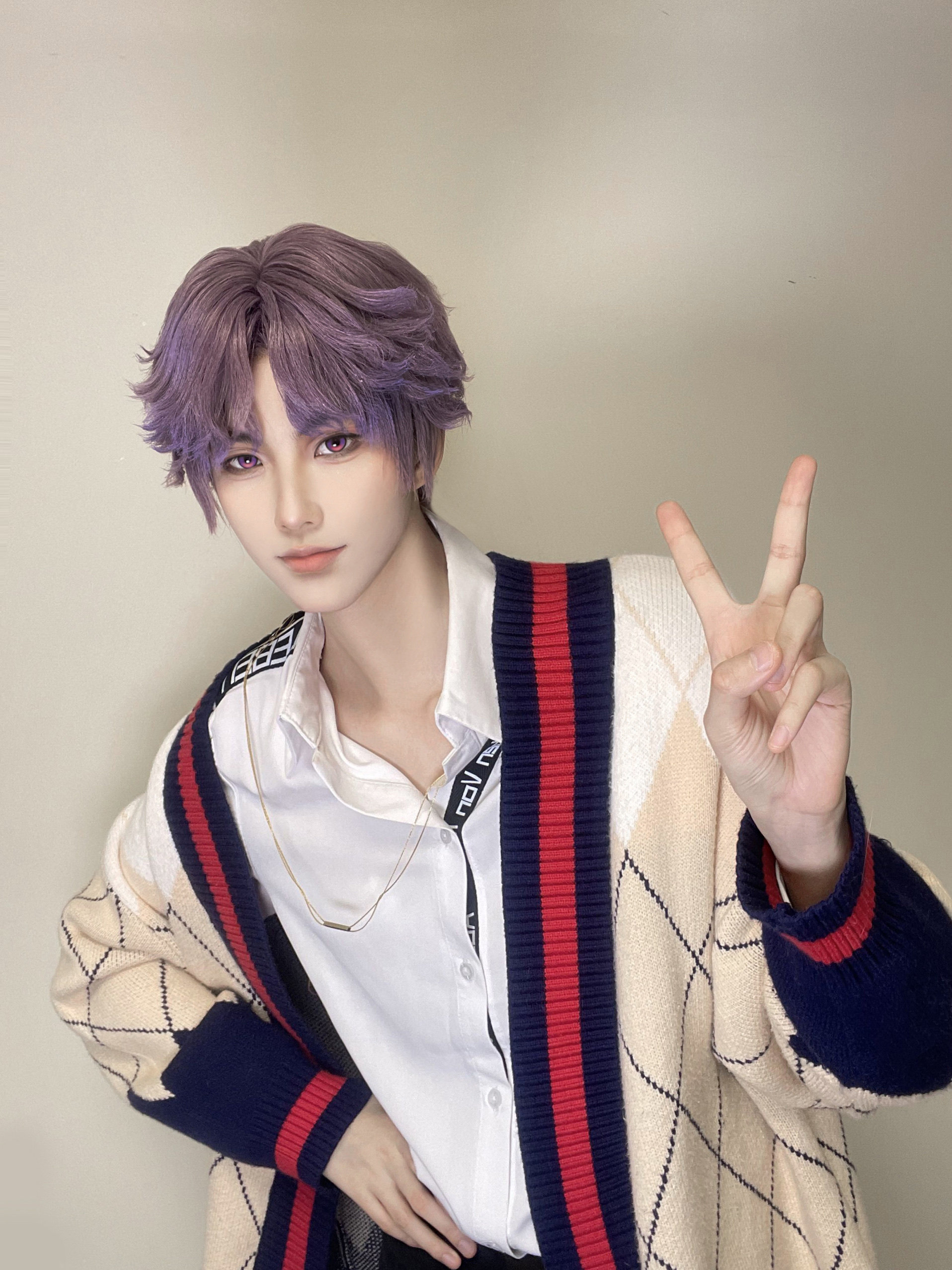 thumbnail for (spot lapels) love and deep space Qi Yu the same asymmetrical romantic lapel cardigan sweater cosplay clothes