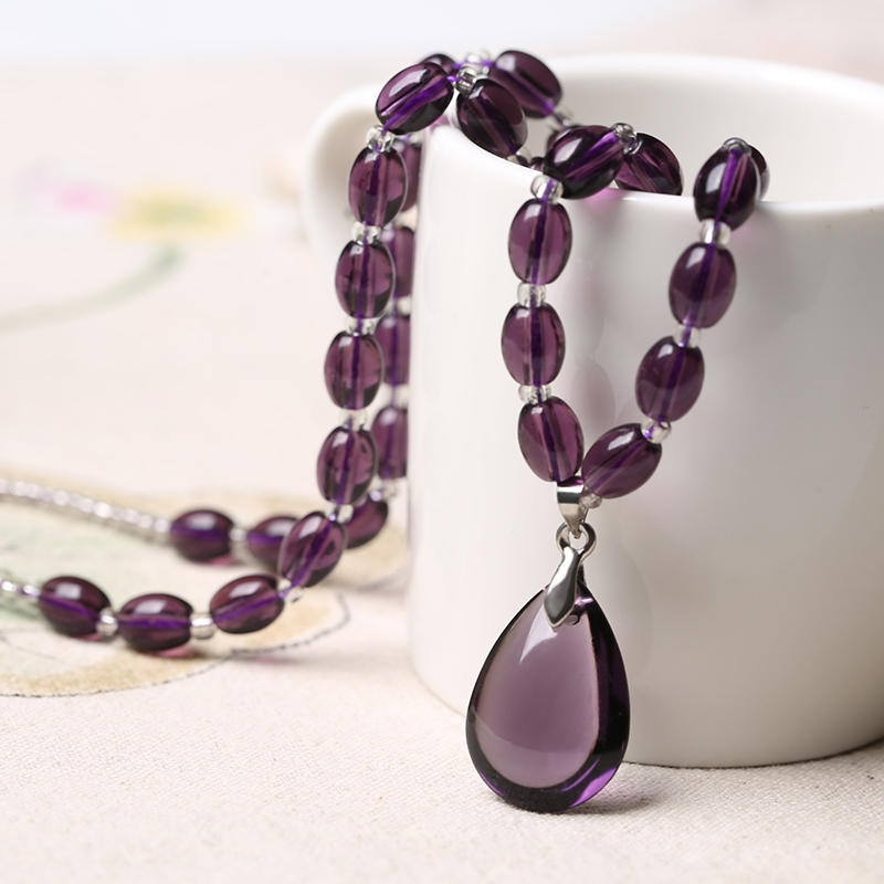 日韩情人节女神紫水晶手链项链