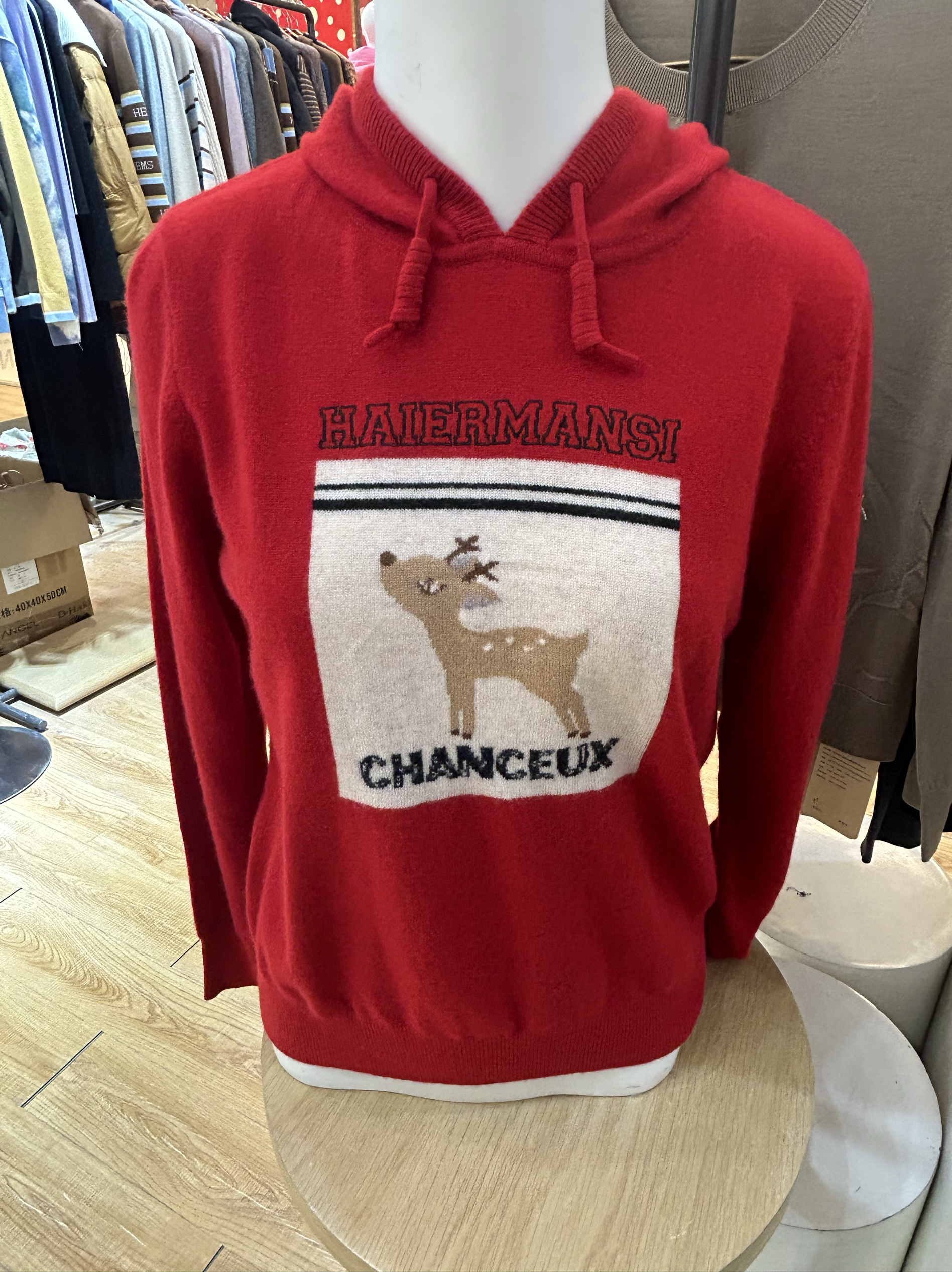 正品海尔曼斯新款山羊绒帽衫230H7D71