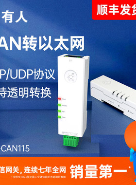 有人CAN转以太网网口服务器TCP/UDP协议转换器口红透传设备CAN115