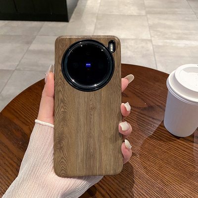 胡桃木纹适用于VIVO X200手机壳全包边X200PRO磨砂硬壳二合一硅胶防摔X200PROMINI个性创意新款简约时尚